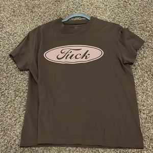 pacsun f*ck brown tee shirt